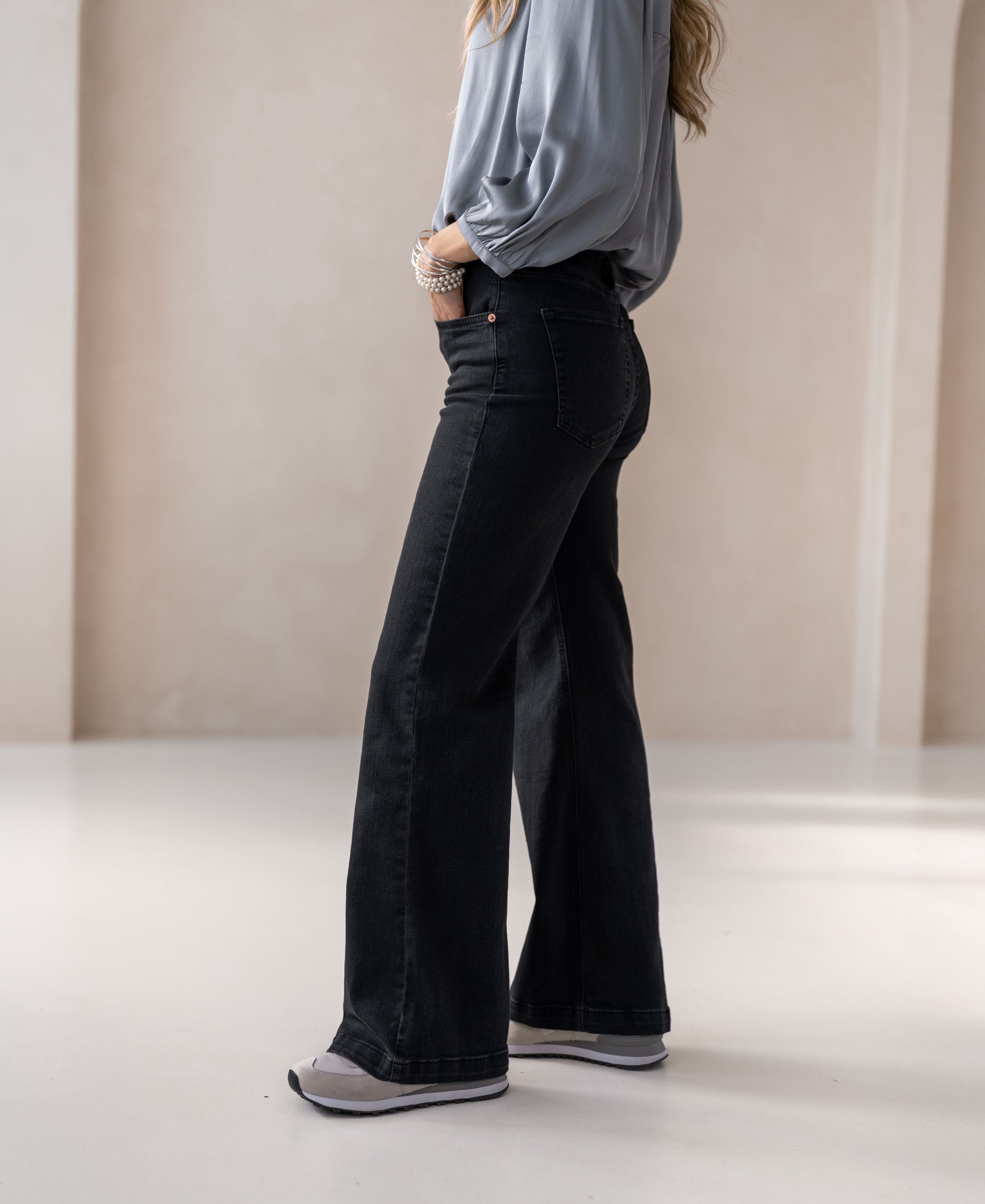 Wide leg jeans LES DEUX Black Denim