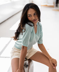 V-neck sweater LA DIAZ Seafoam