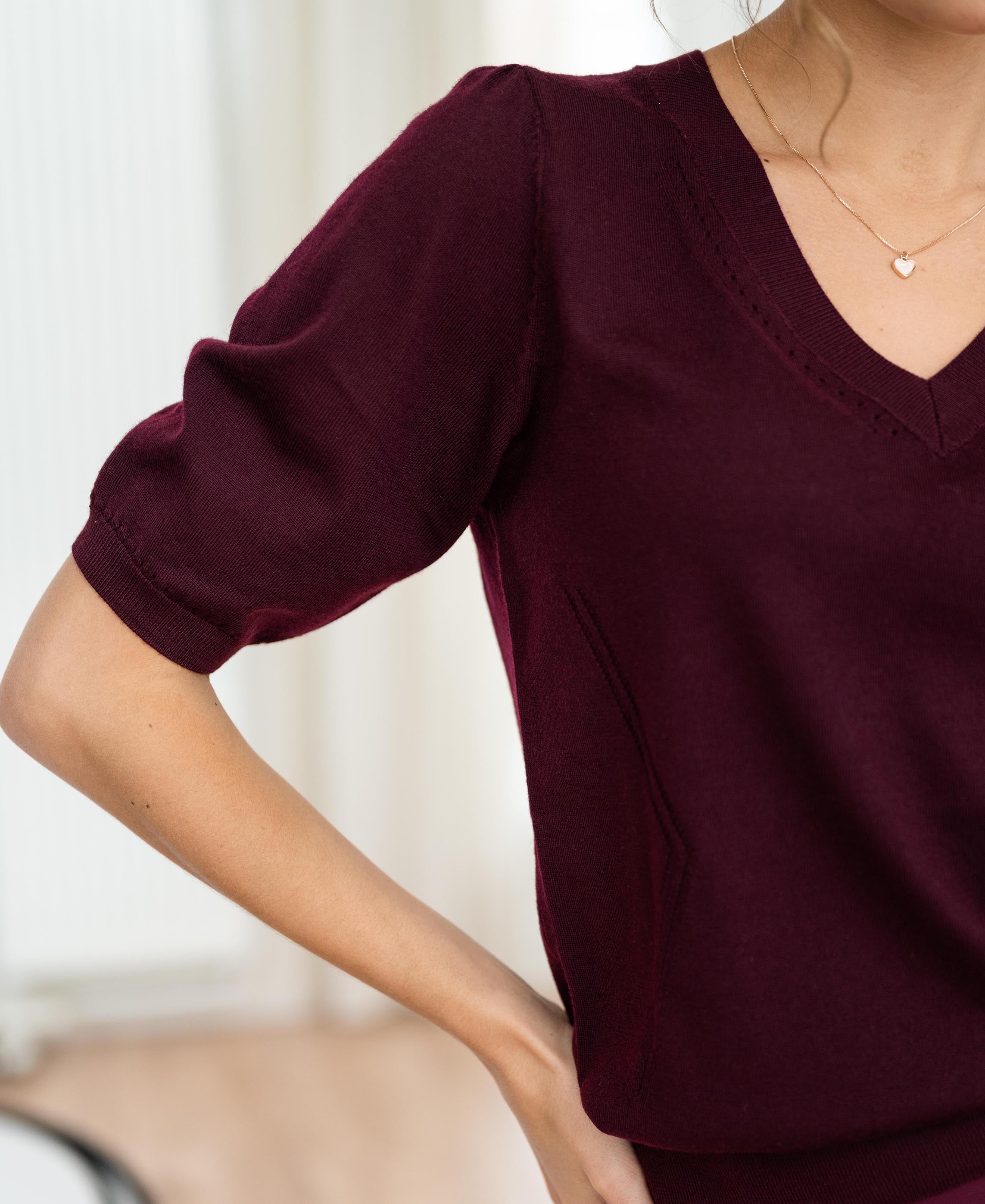 V-neck sweater LA DIAZ Bordeaux