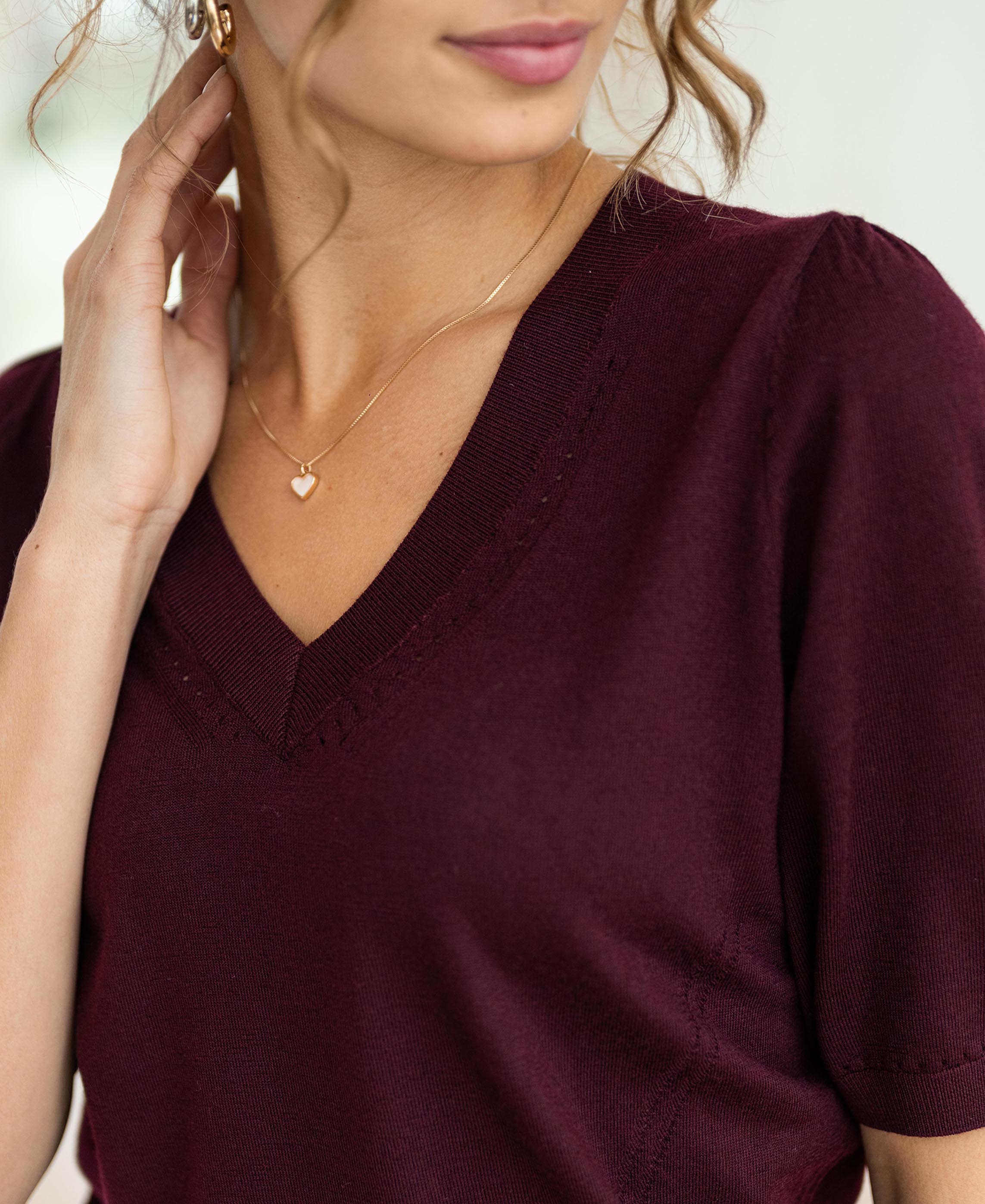 V-neck sweater LA DIAZ Bordeaux