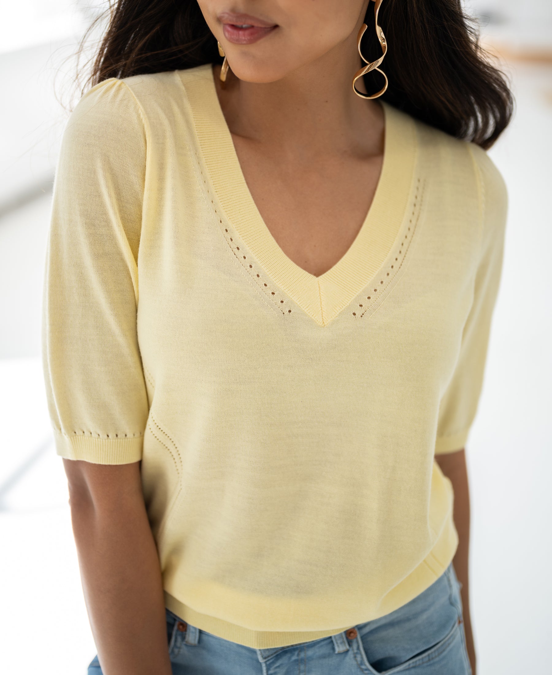 V-neck sweater LA DIAZ Yellow