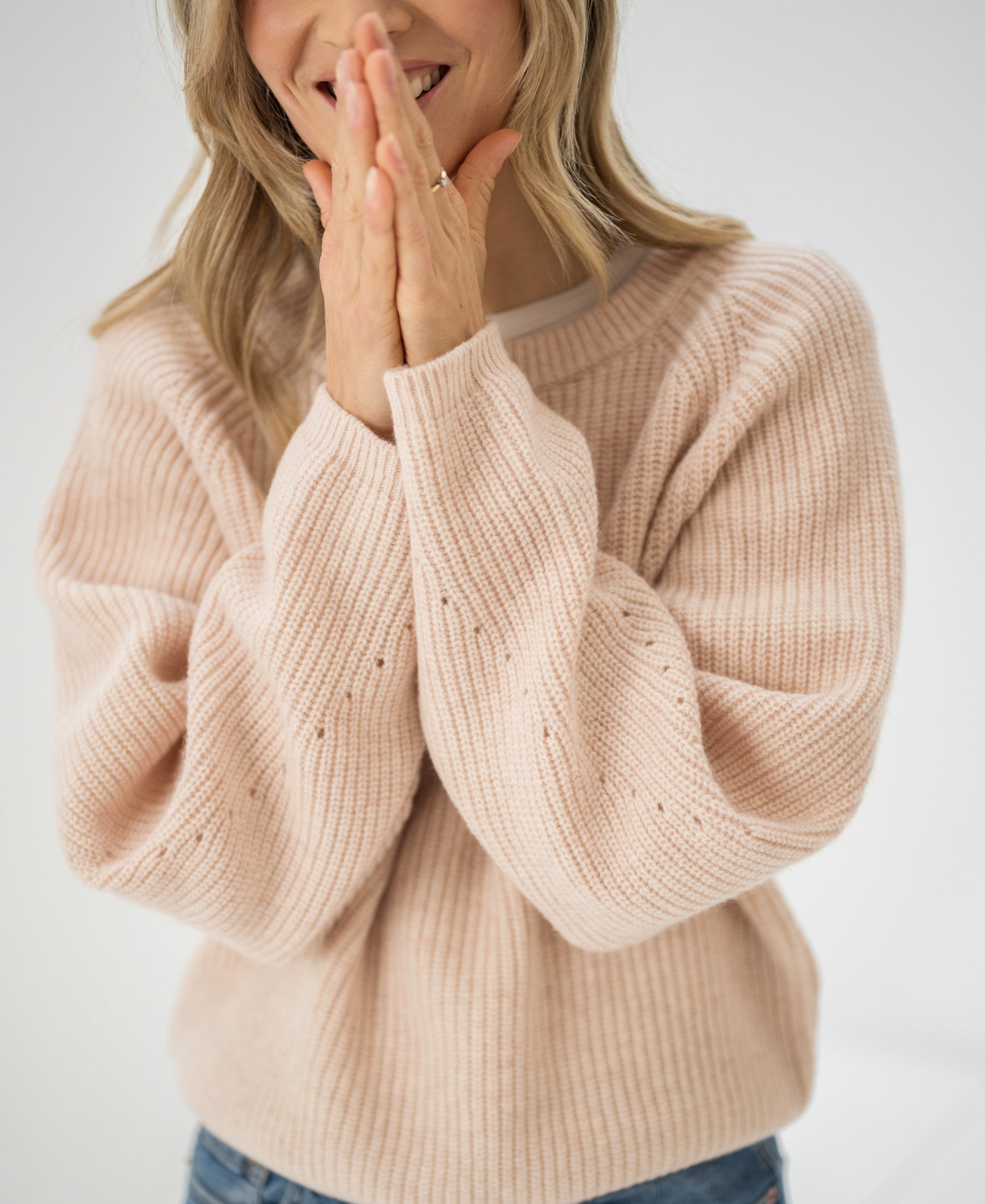 Merino wool sweater LE DIJON Blush