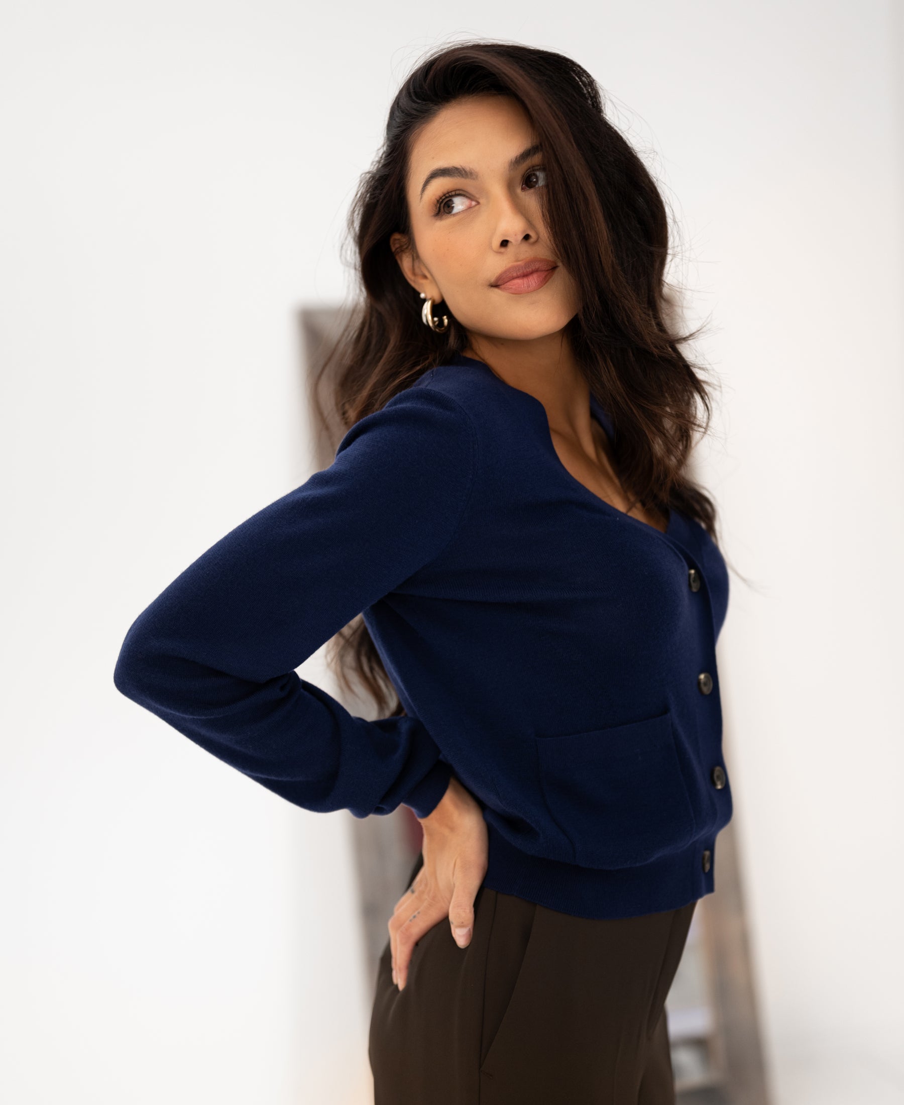 Merino vest LA DONNA Navy