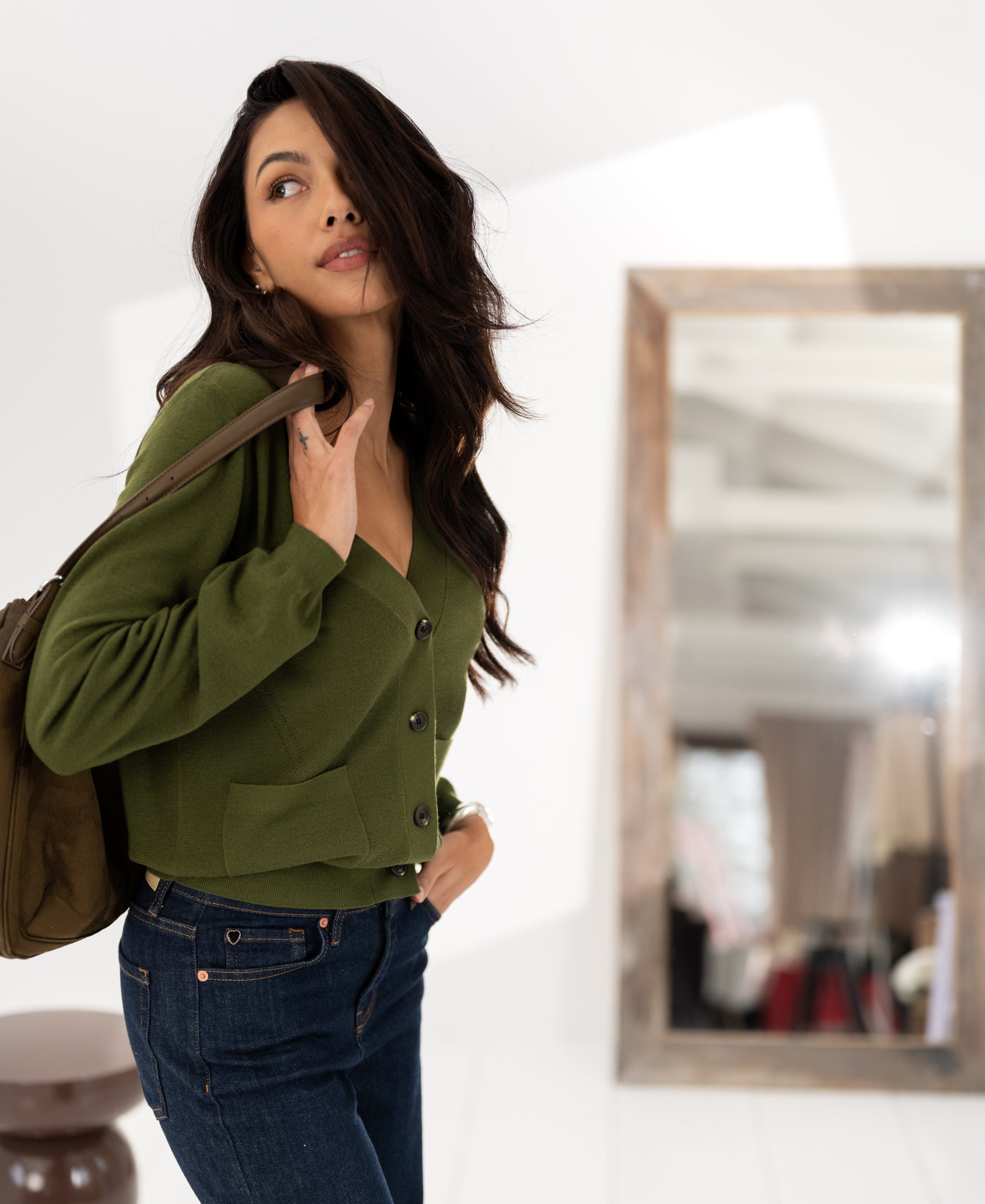 Merino vest LA DONNA Olive