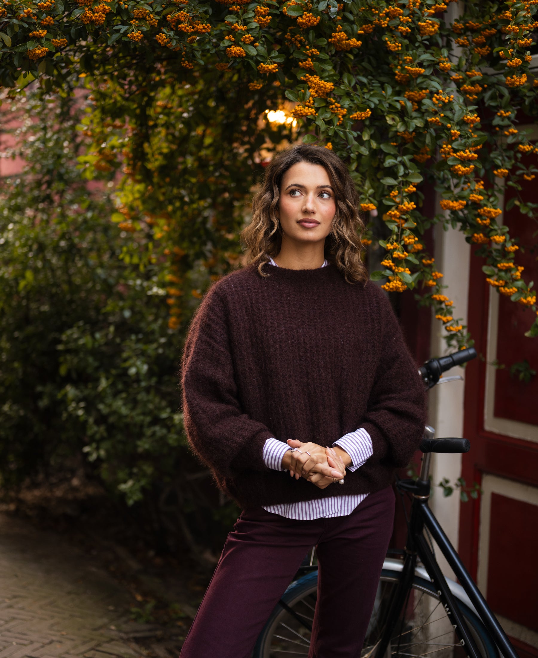 Mohair trui LA DOUCE Roodbruin