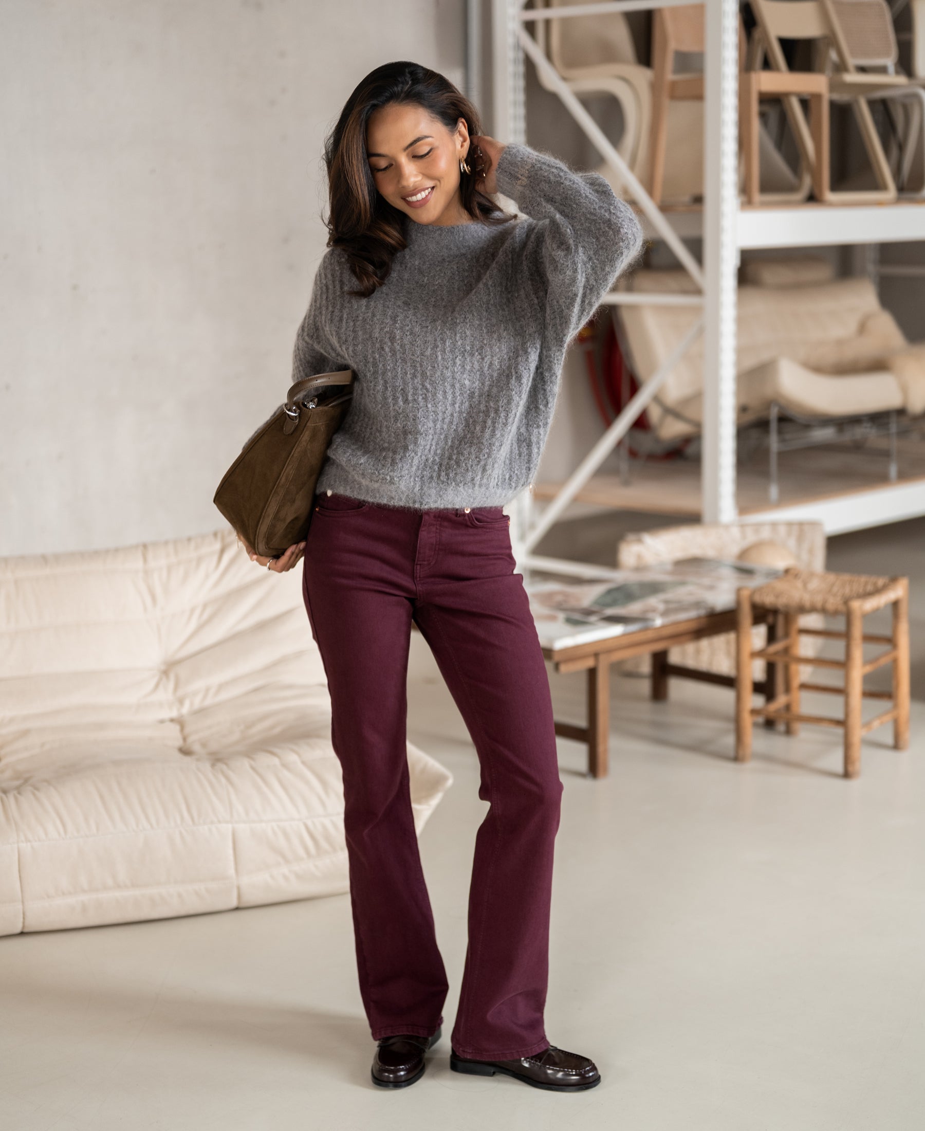 Jeans LES FLARES Wine