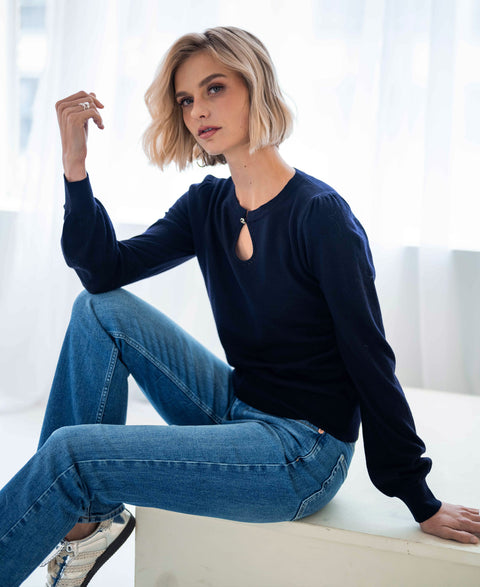 Merinowool LA MARIS Darkblue-silver