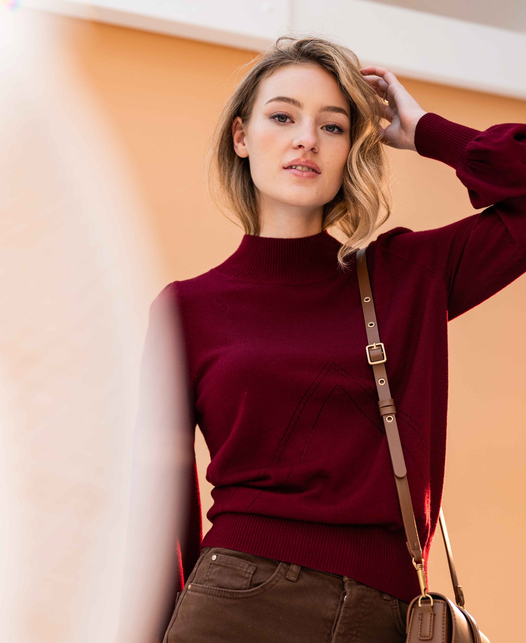 Colt Sweater LES SALLES Dark Red