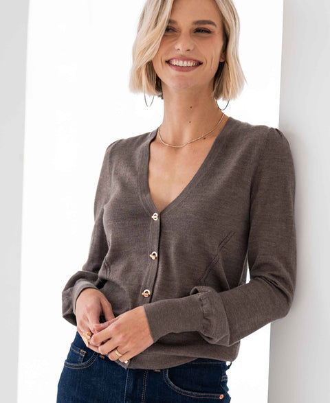 Vestje LE MARDI Dark sand-goud