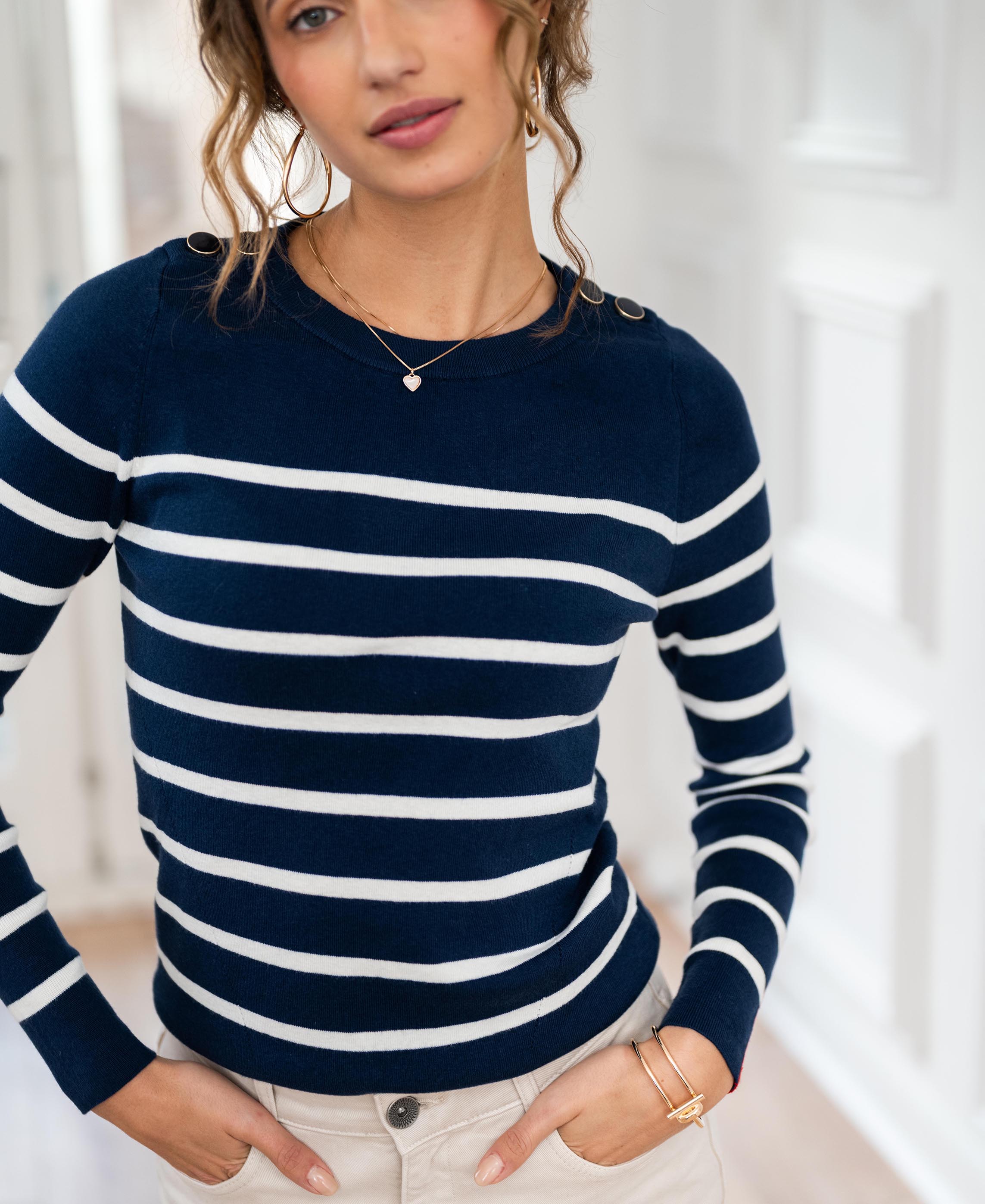 Sweater L’ELISA Navy-Ivory