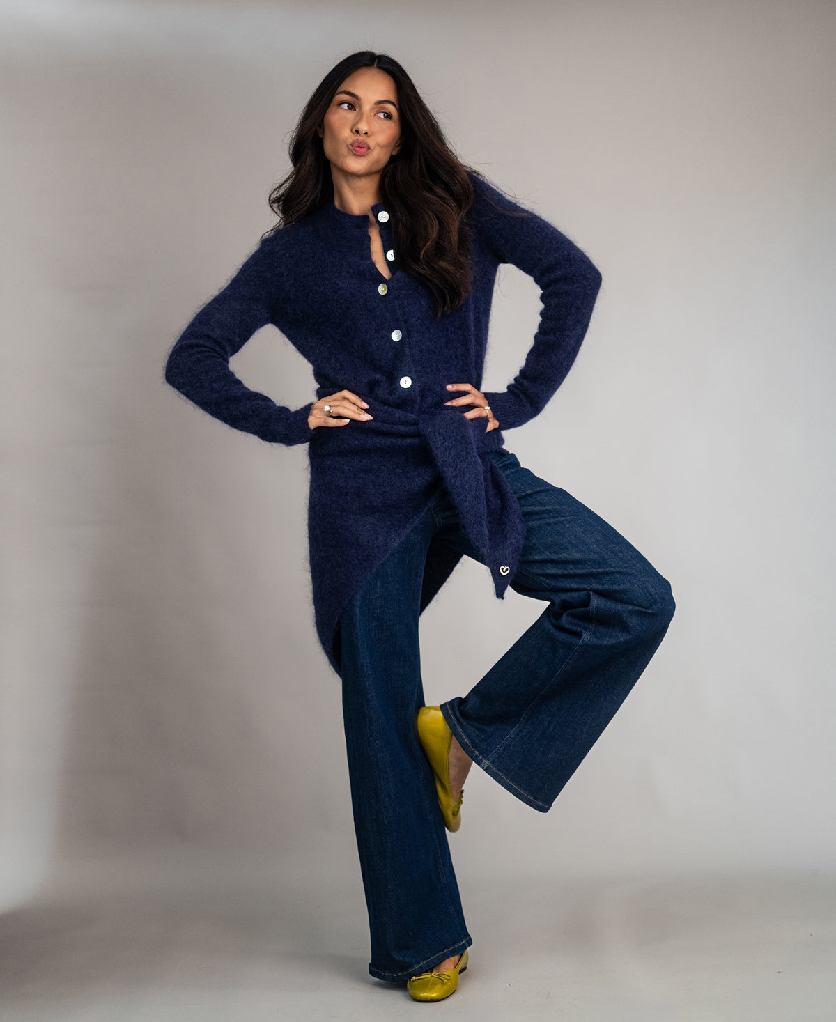 Soft Mohair Scarf LA LILOU Navy