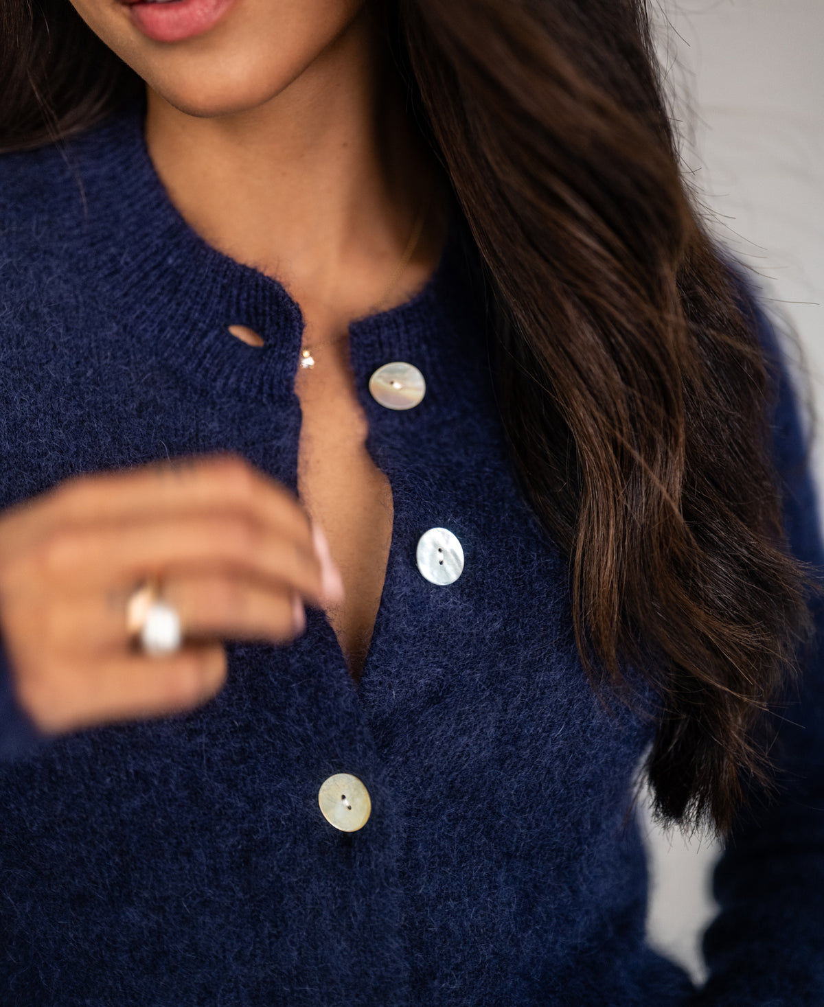 Soft Mohair Cardigan LA ELOIS Navy