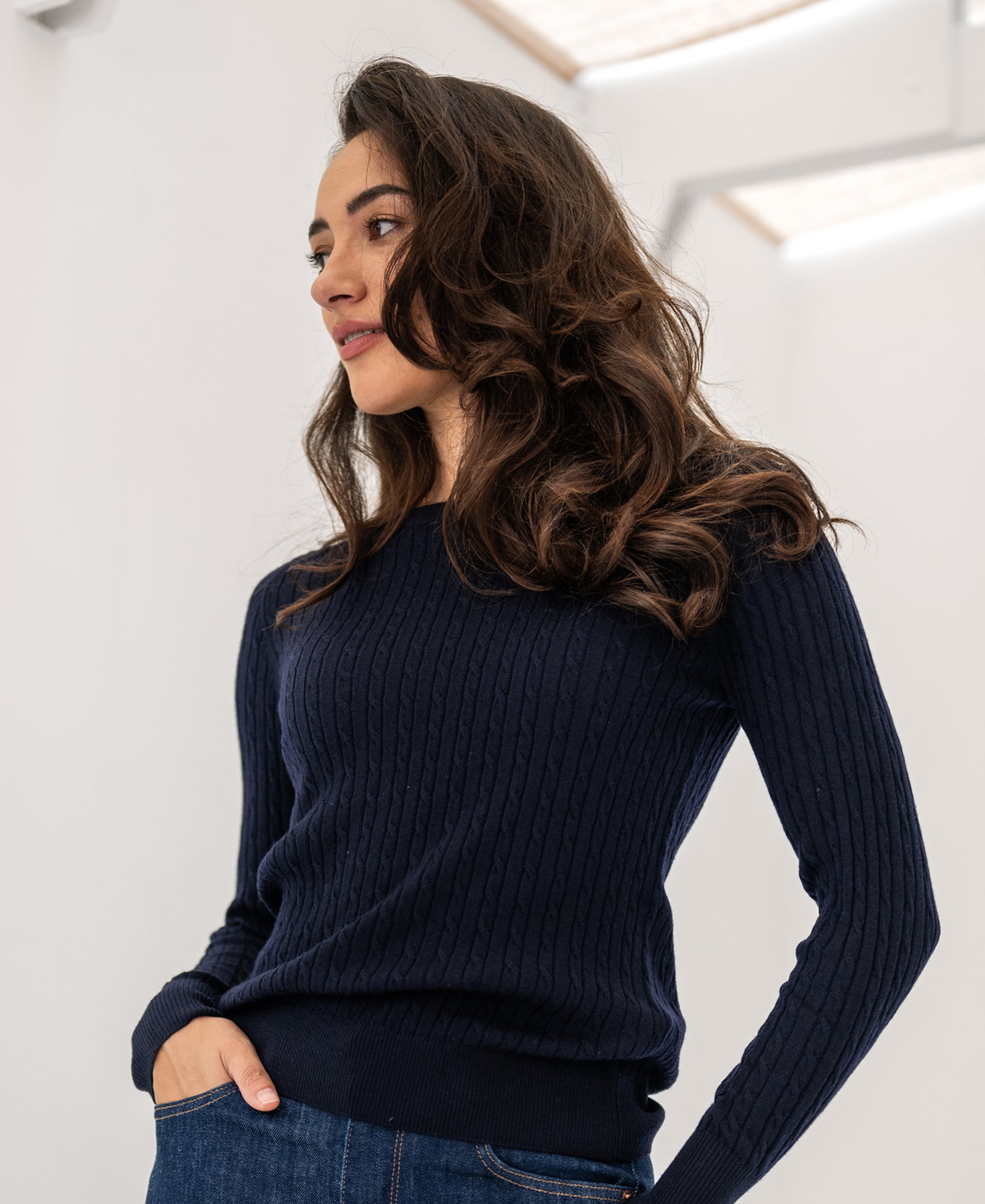 Kabeltrui ETHAN Donkerblauw