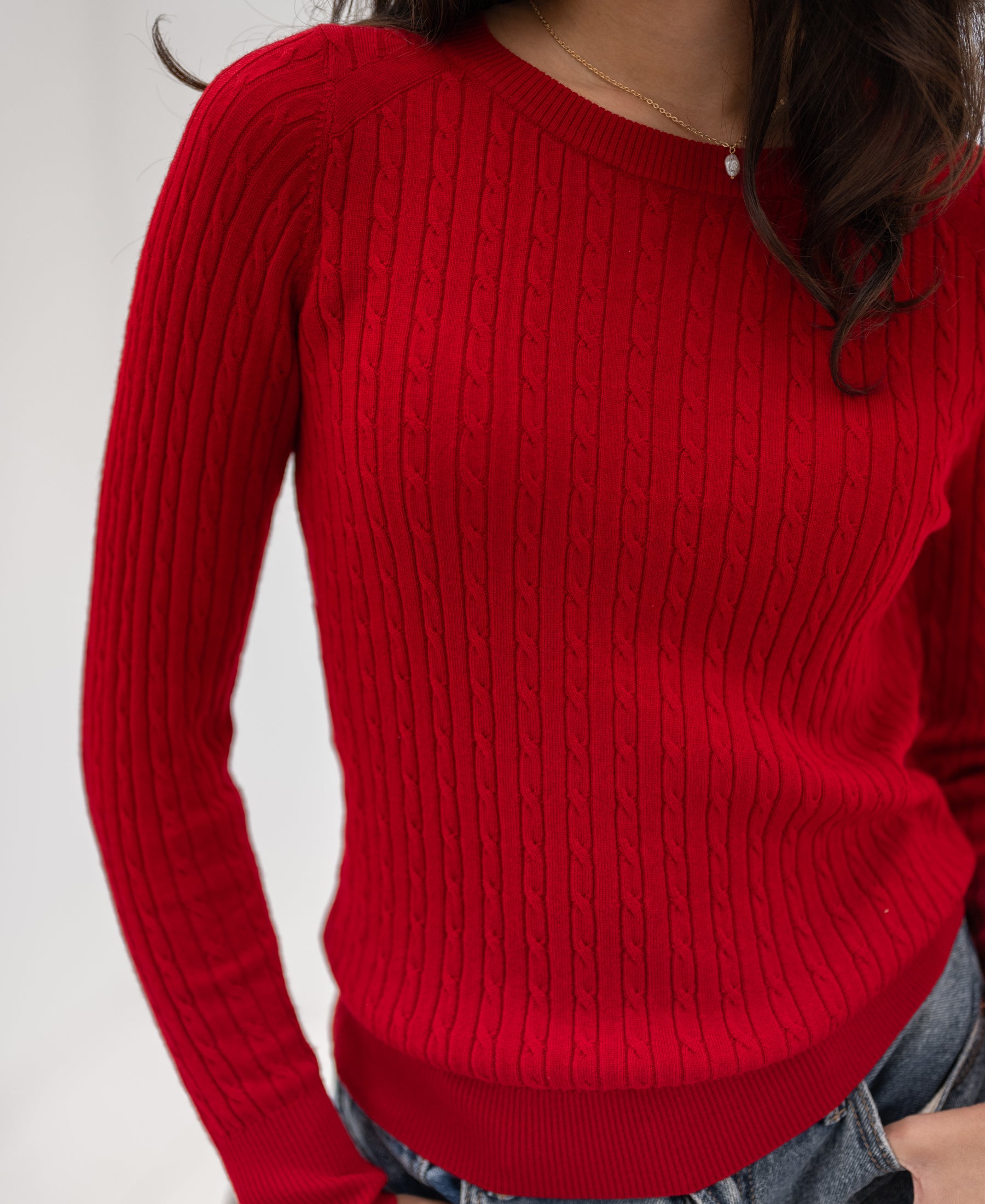 Kabelpullover ETHAN Rot