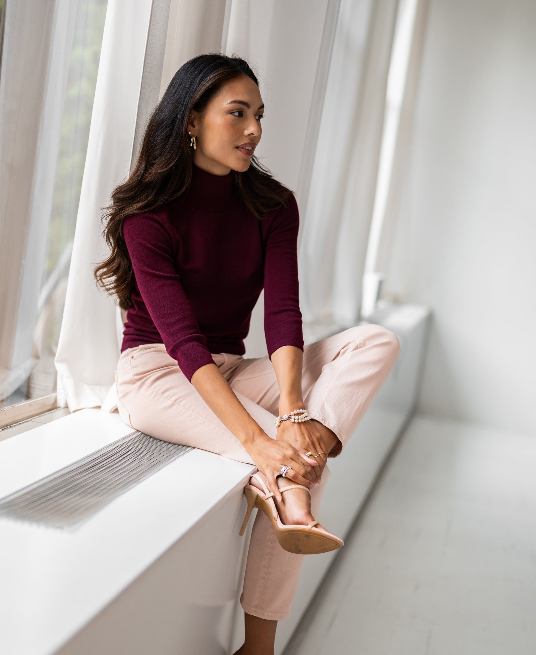 Rollkragenpullover LE FABIAN Bordeaux