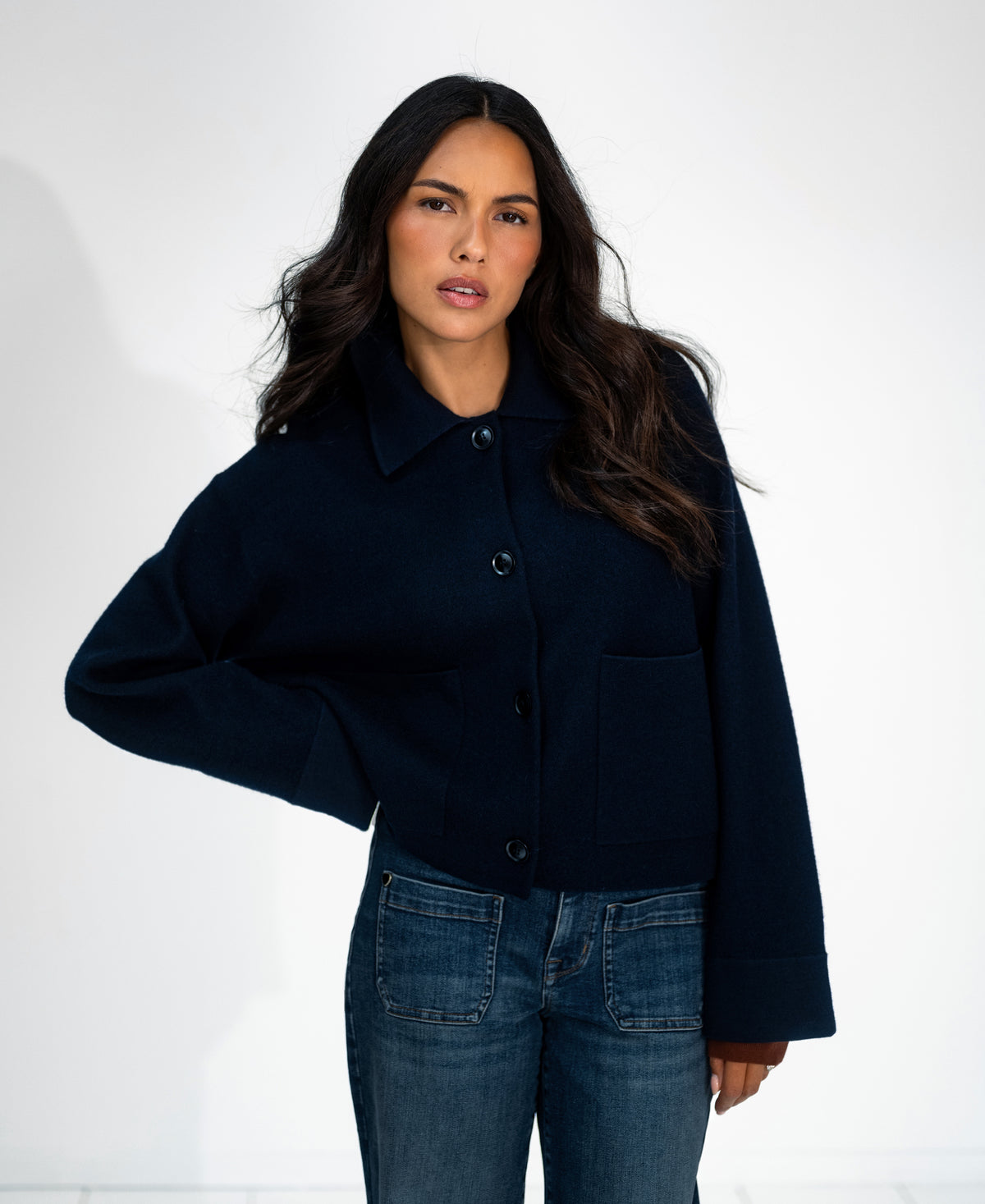 Merino wool Jacket LA FAYE Dark Blue