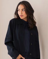 Merino wool jacket LA FAYE Dark Blue