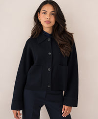 Merino wool jacket LA FAYE Dark Blue