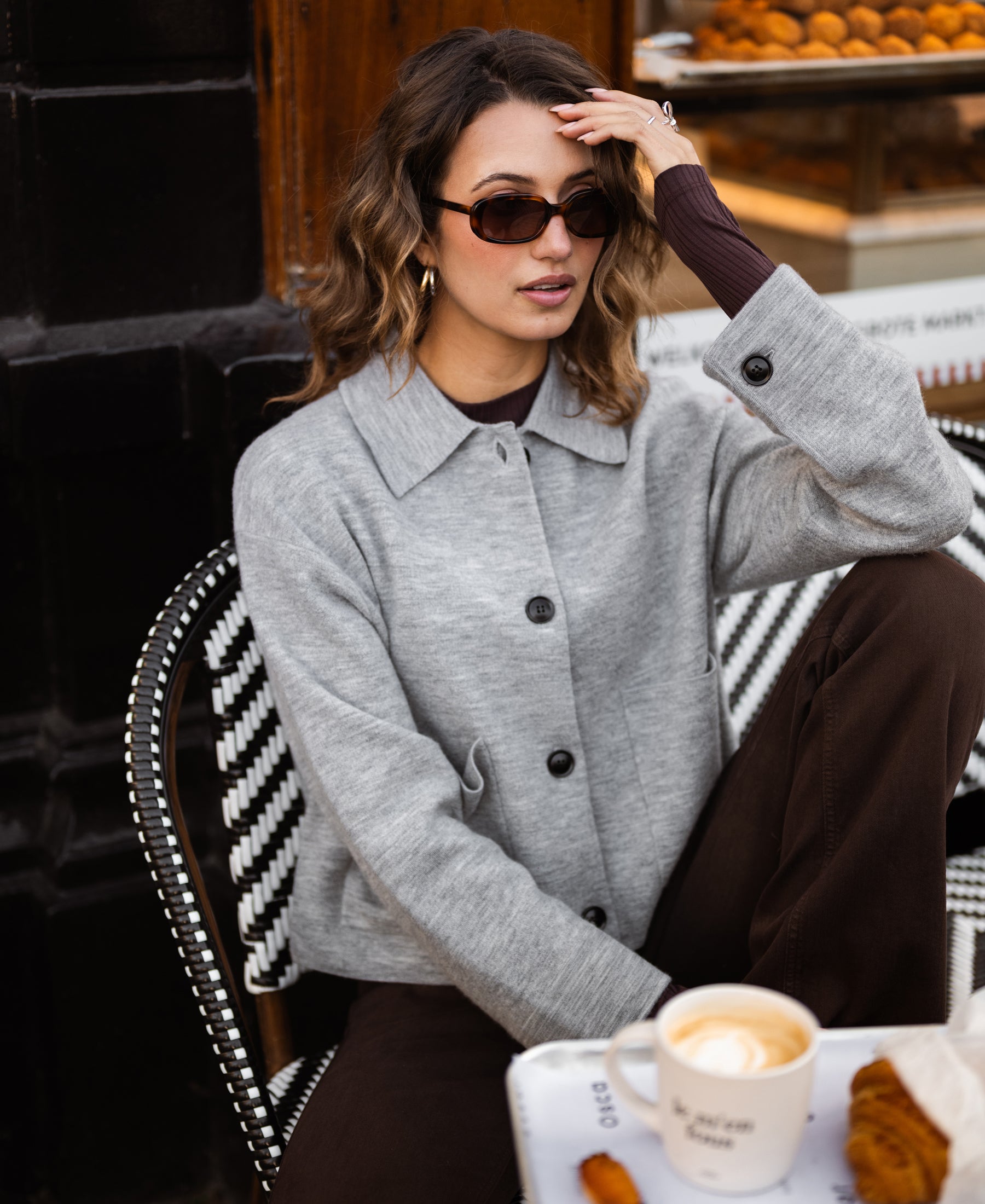 Wolljacke LA FAYE Grau