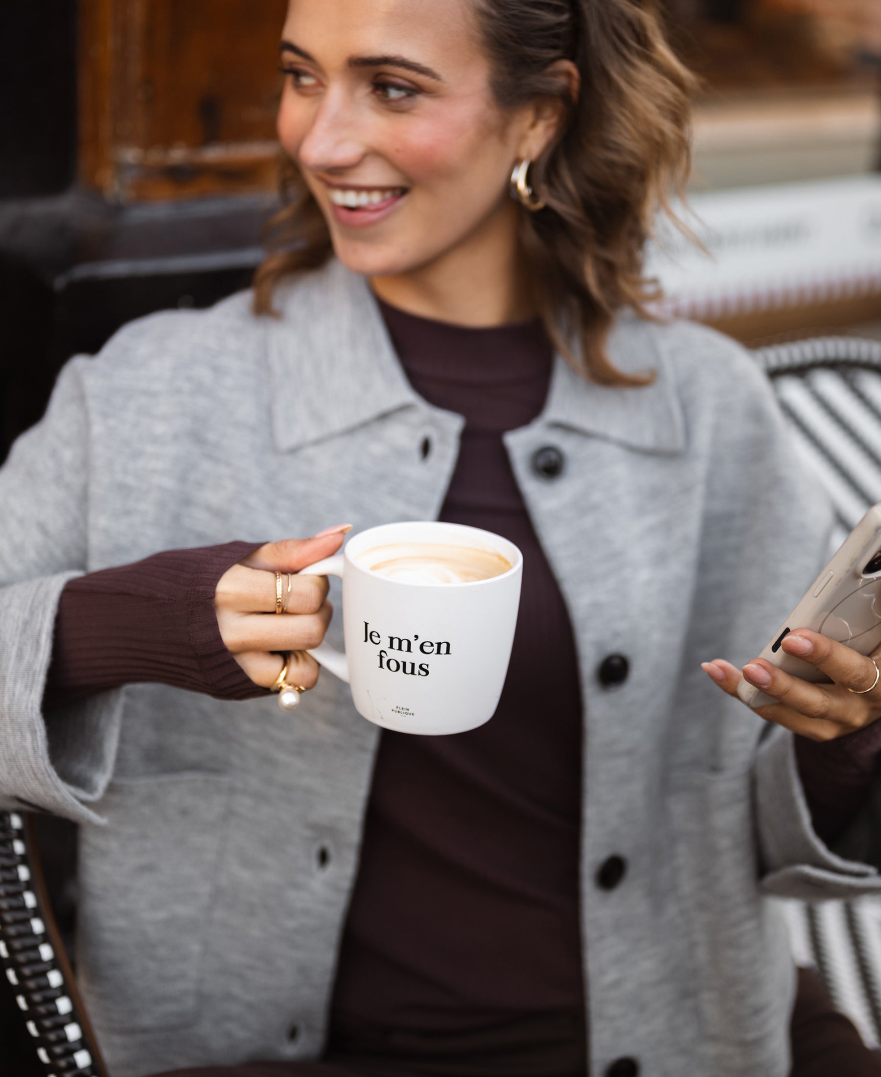 Wolljacke LA FAYE Grau