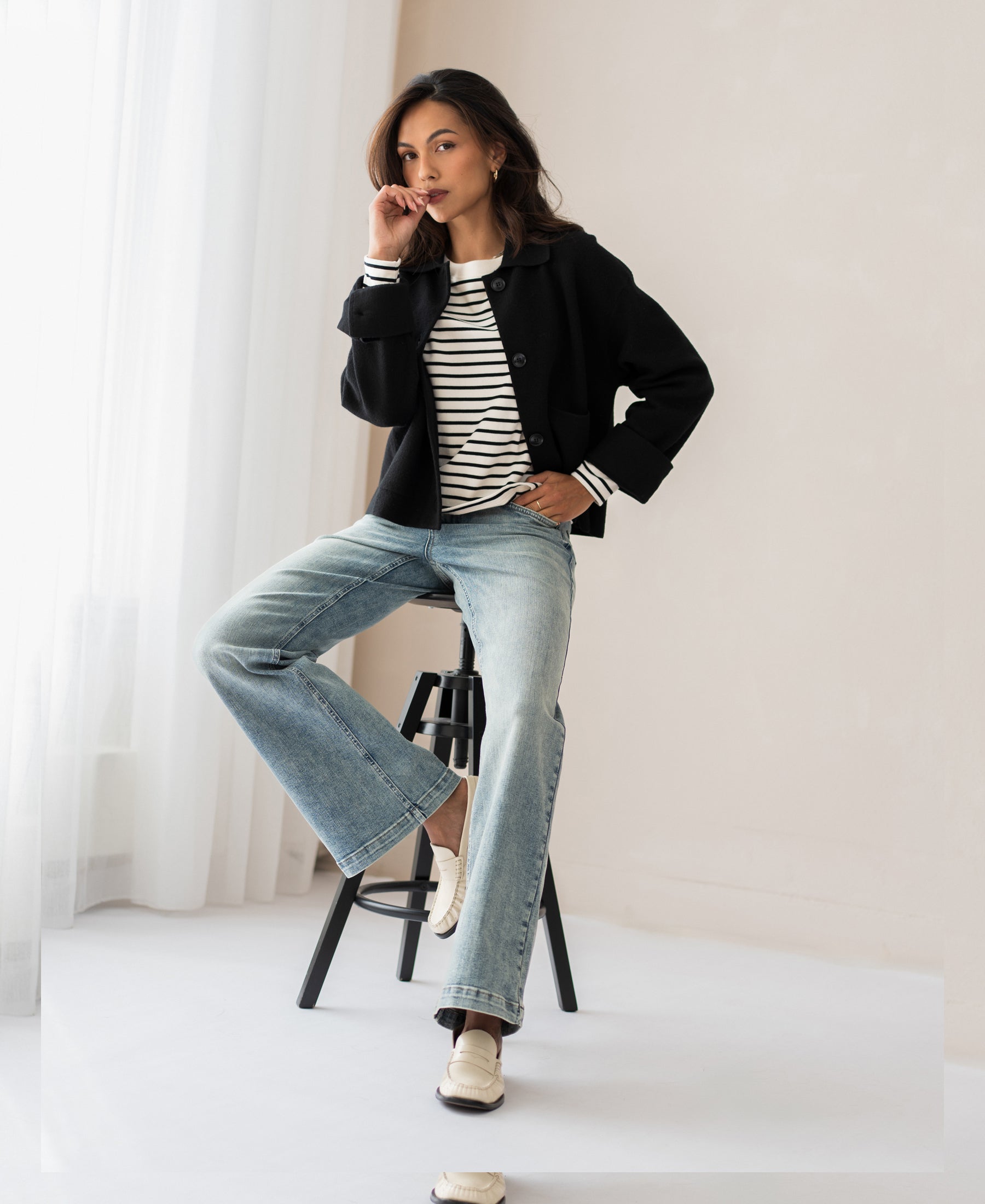 Breton striped shirt LA BRETONNE Ivory-black