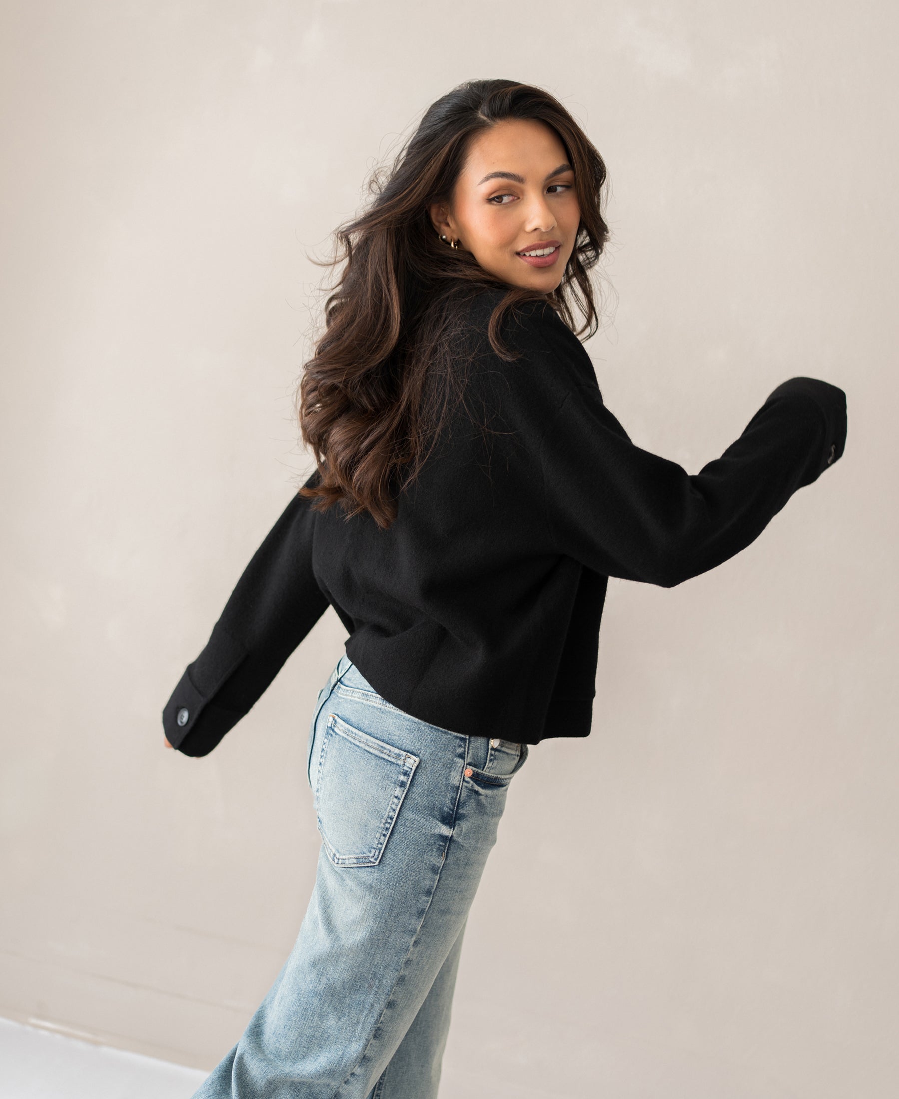 Wolljacke LA FAYE Schwarz