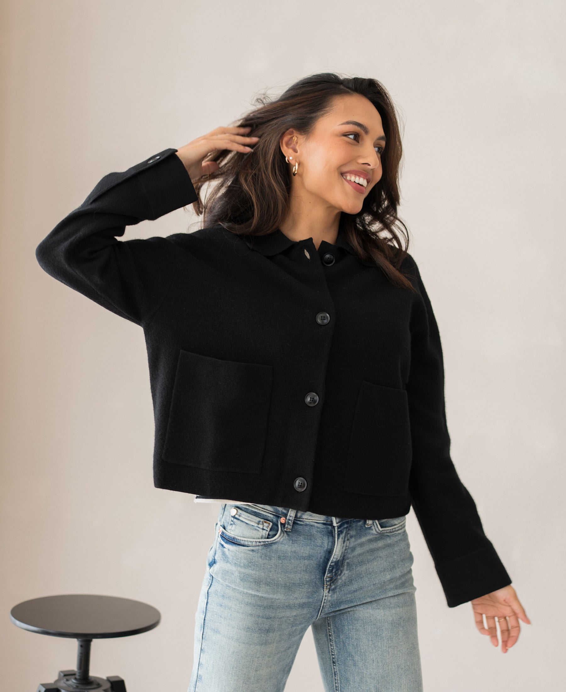 Wolljacke LA FAYE Schwarz