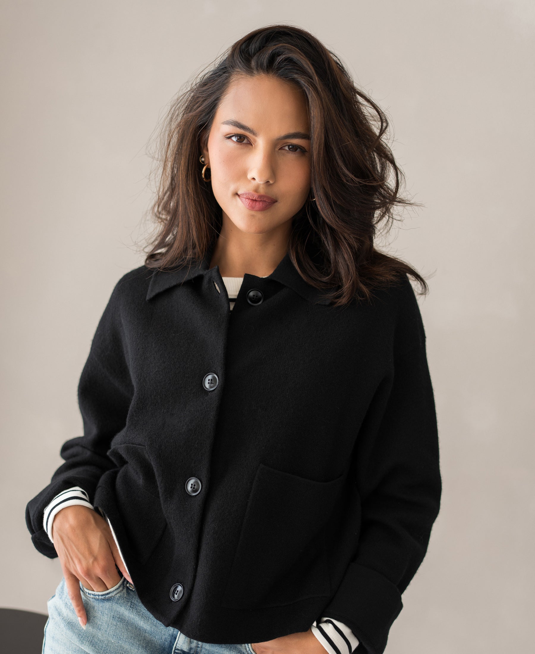 Wolljacke LA FAYE Schwarz