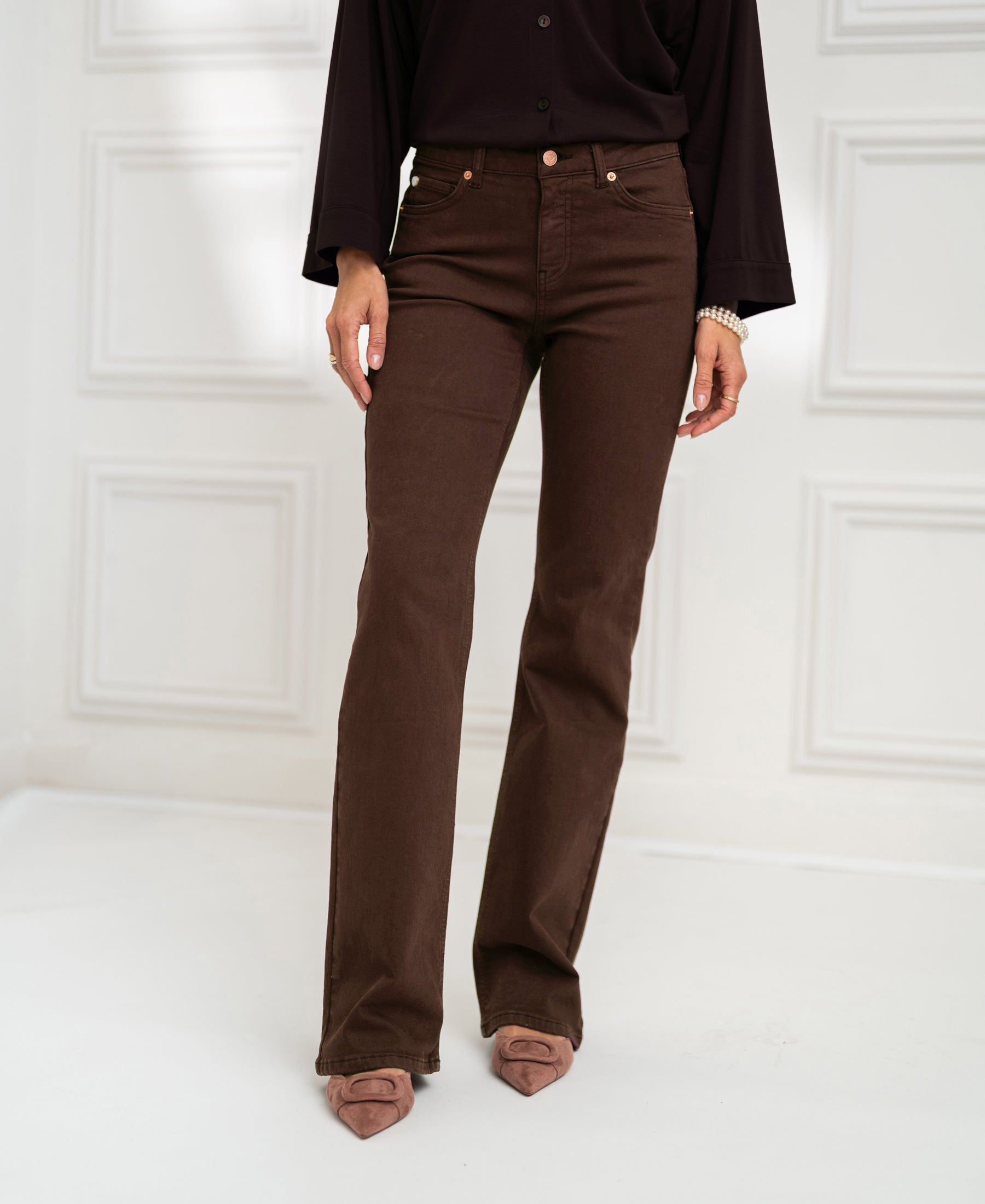 Jeans LES FLARES Bruin