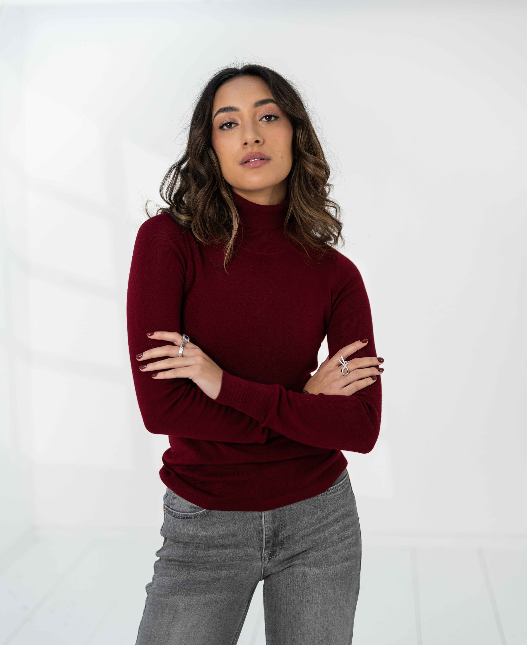Merino wool turtleneck LA FORTE Dark Red