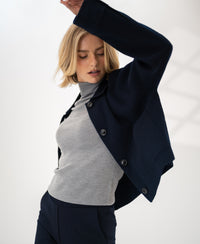 Merino wool jacket LA FAYE Dark Blue