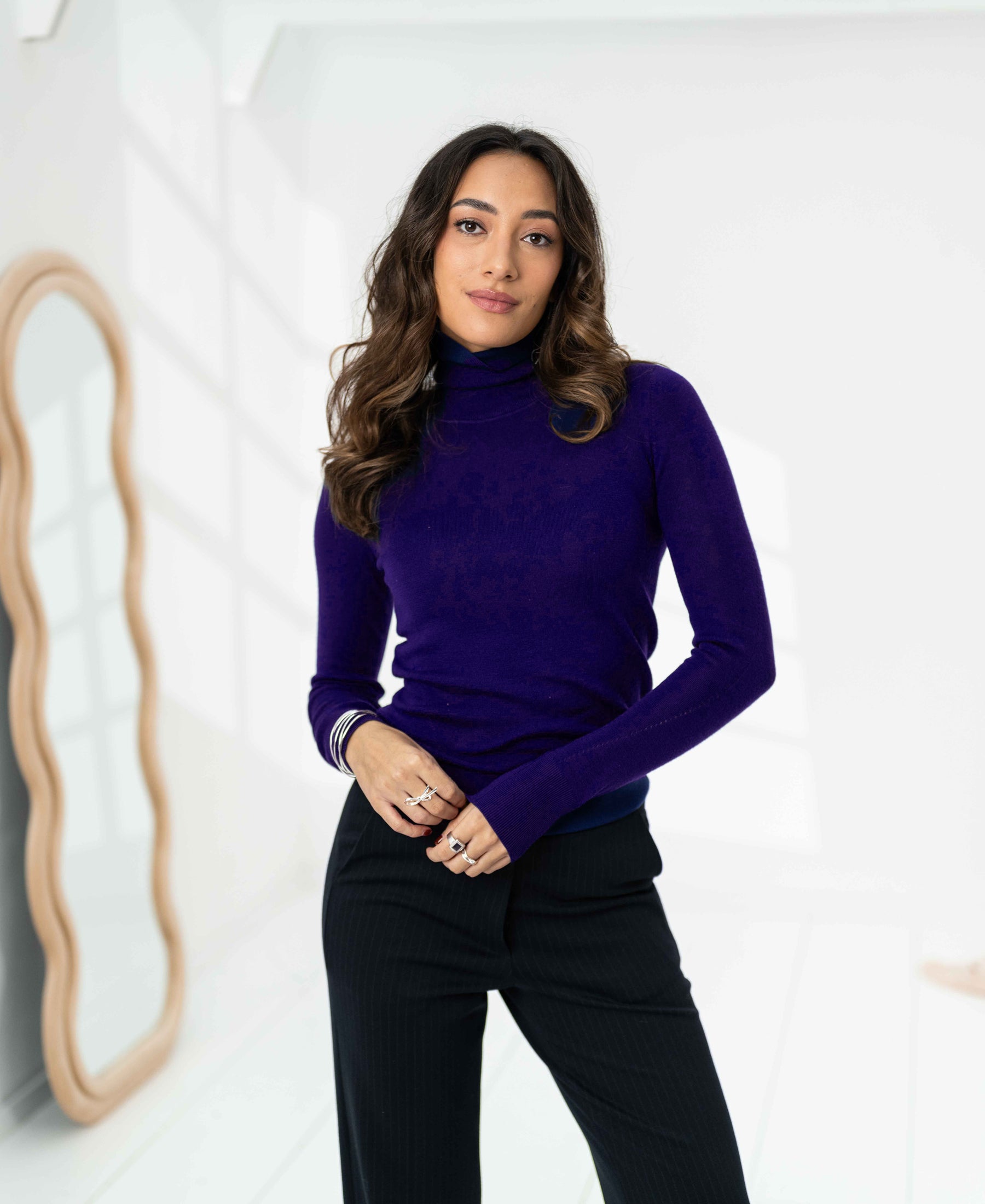 Merino wool turtleneck LA FORTE Royal blue