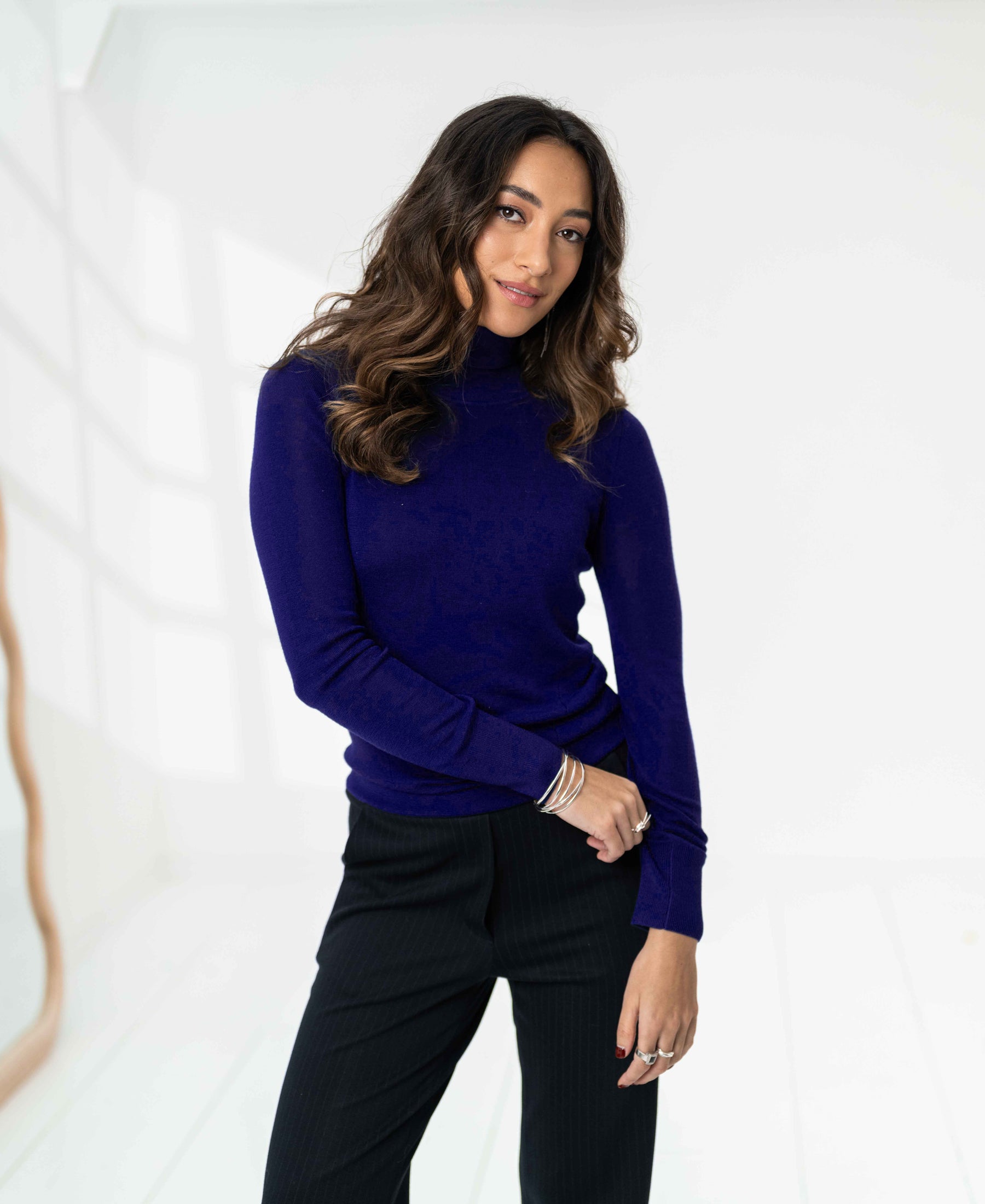Merino wool turtleneck LA FORTE Royal blue