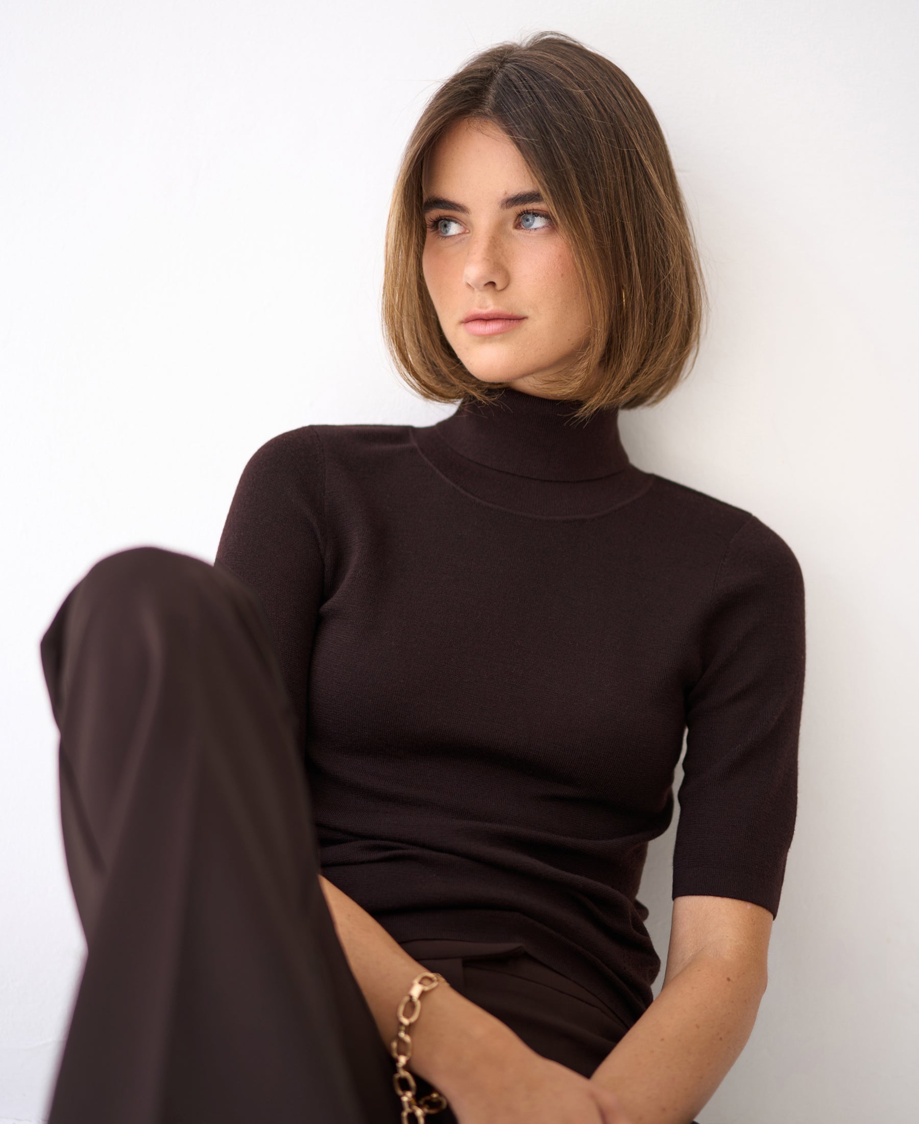 Short-Sleeve Turtleneck LE FRANCOIS Pure Cocoa