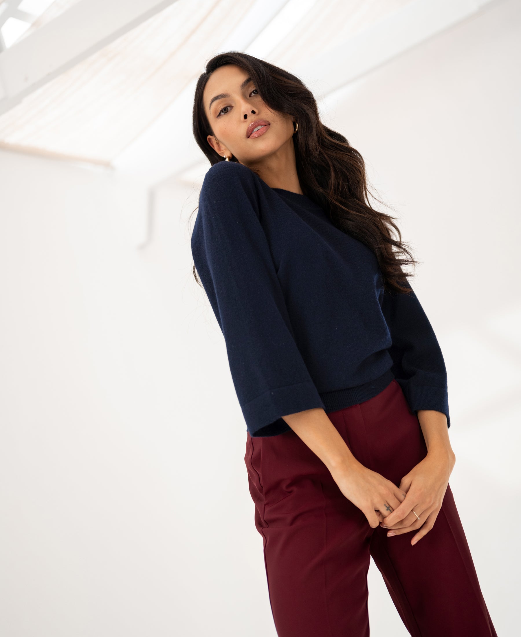 Soepele pantalon LA JOELLE Wijn