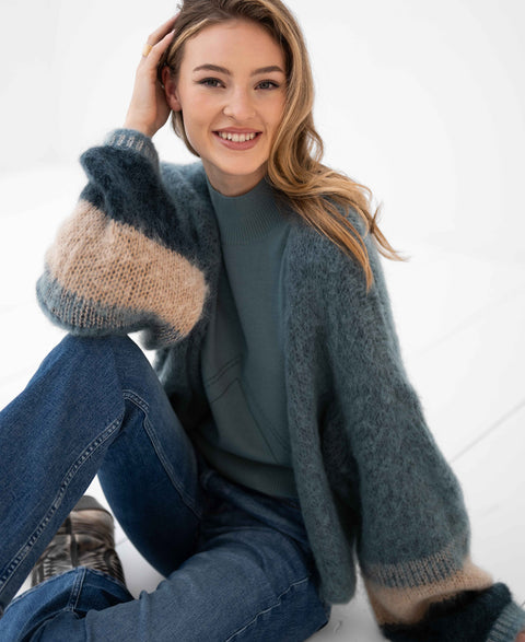 Fluffy vest LA BONBON Mistgroen