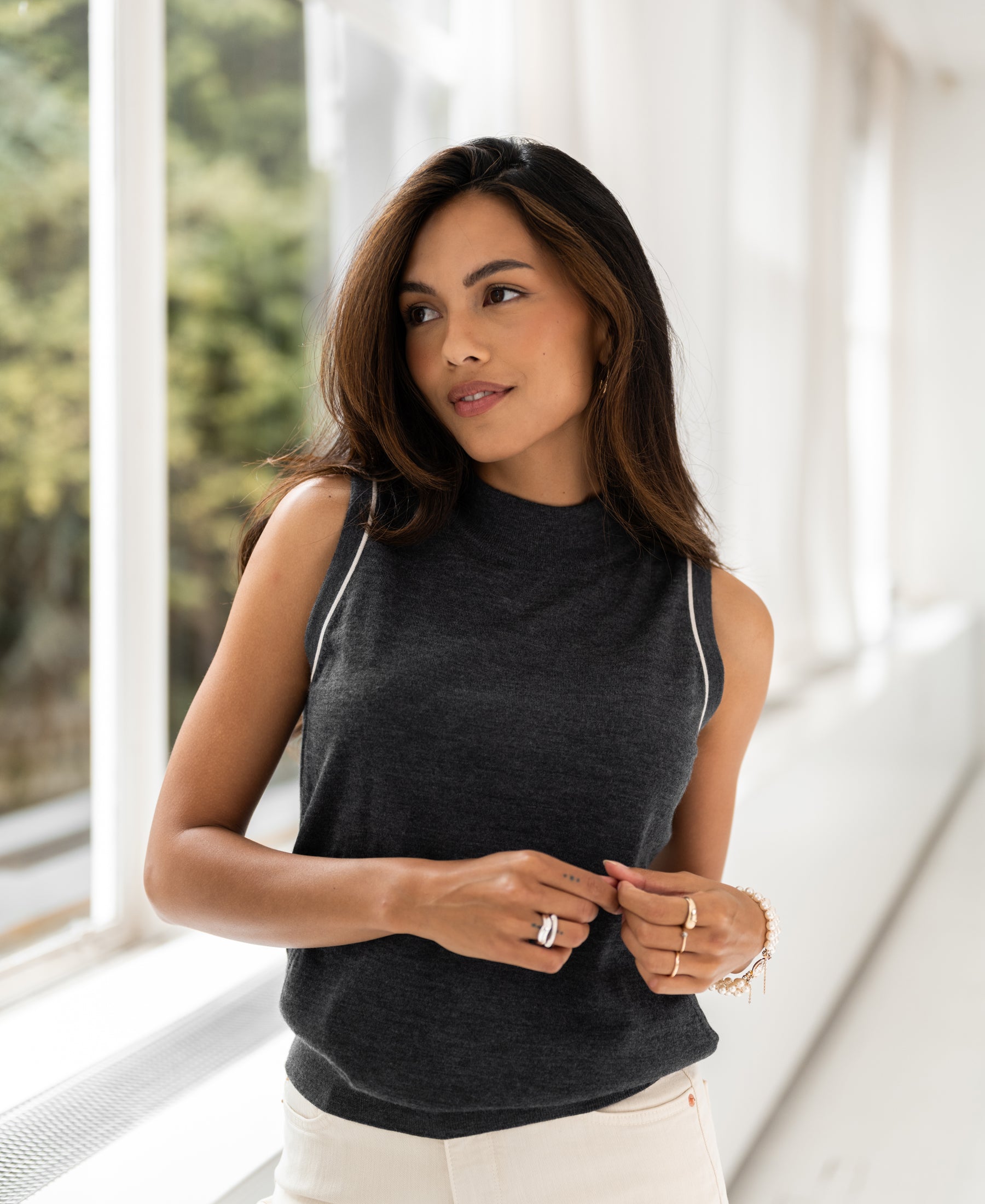 Merinotop LE GABRIEL Anthracite-Ivory