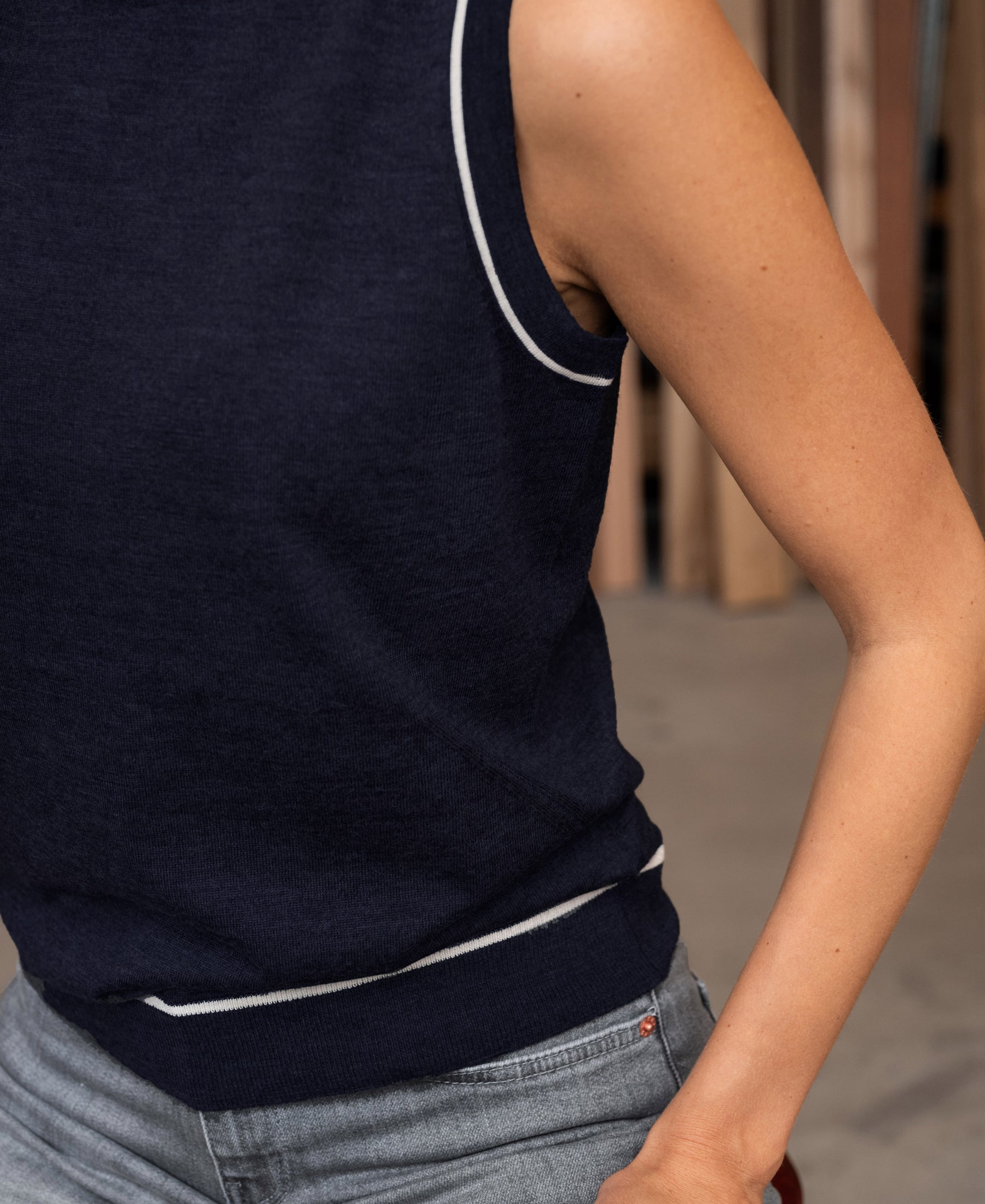 Merinotop LE GABRIEL Darkblue-Ivory