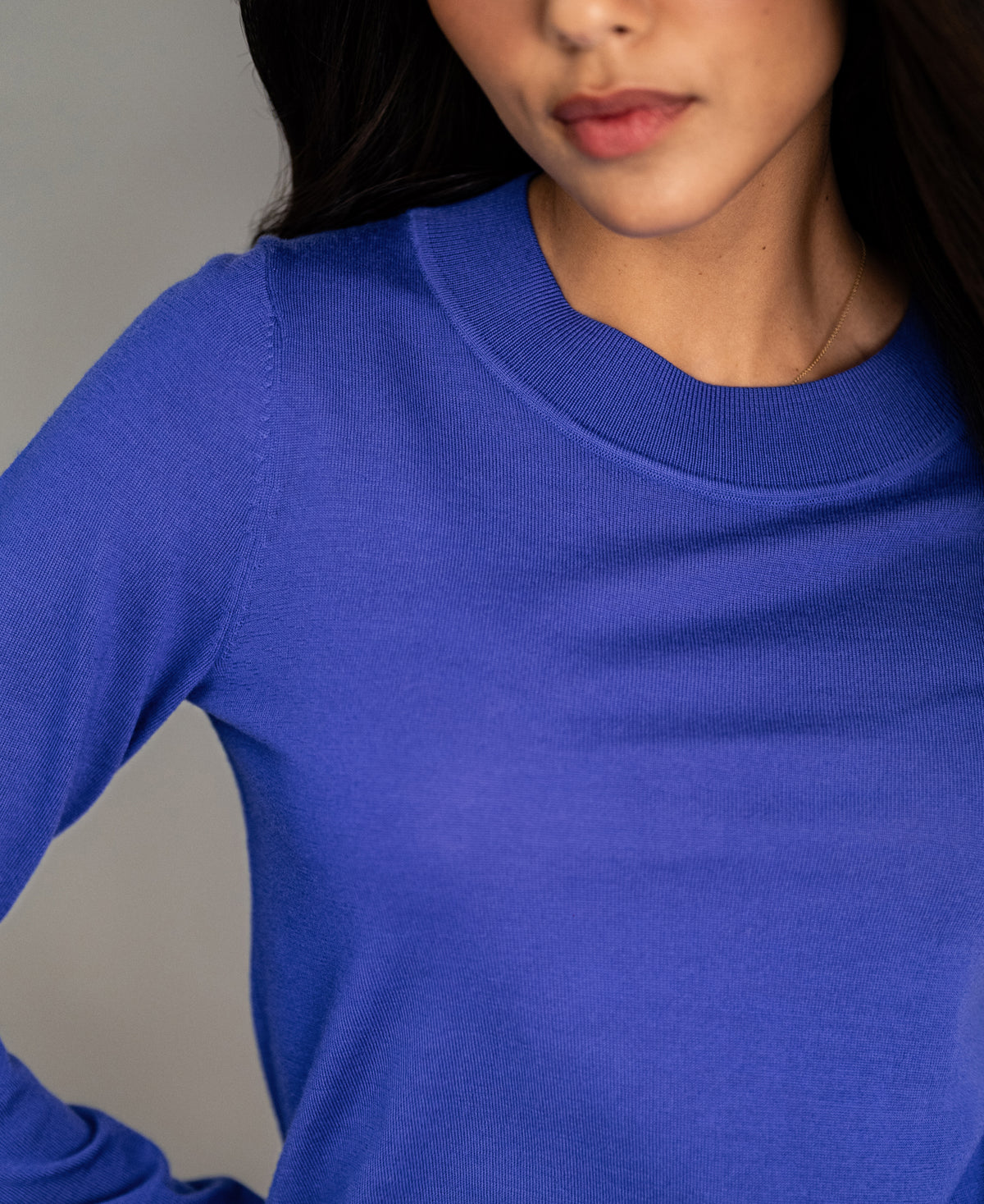 Merino Sweater LA GIGI Blue Iris