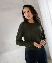 Merino sweater LA GIGI in Bottlegreen