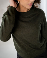 Merino sweater LA GIGI in Bottlegreen
