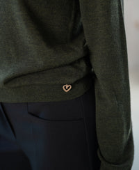 Merino sweater LA GIGI in Bottlegreen