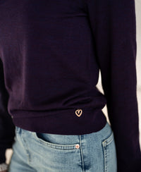 Merino trui LA GIGI in Dark violet