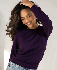Merino trui LA GIGI in Dark violet