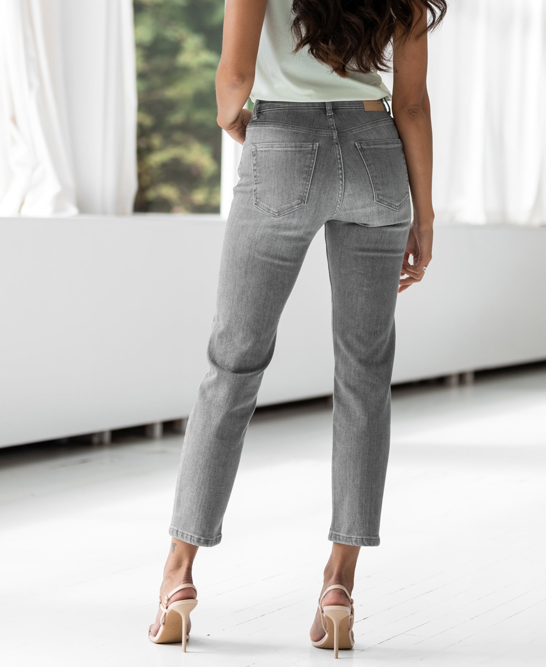 Cropped jeans LE GUY Grey Stonewash