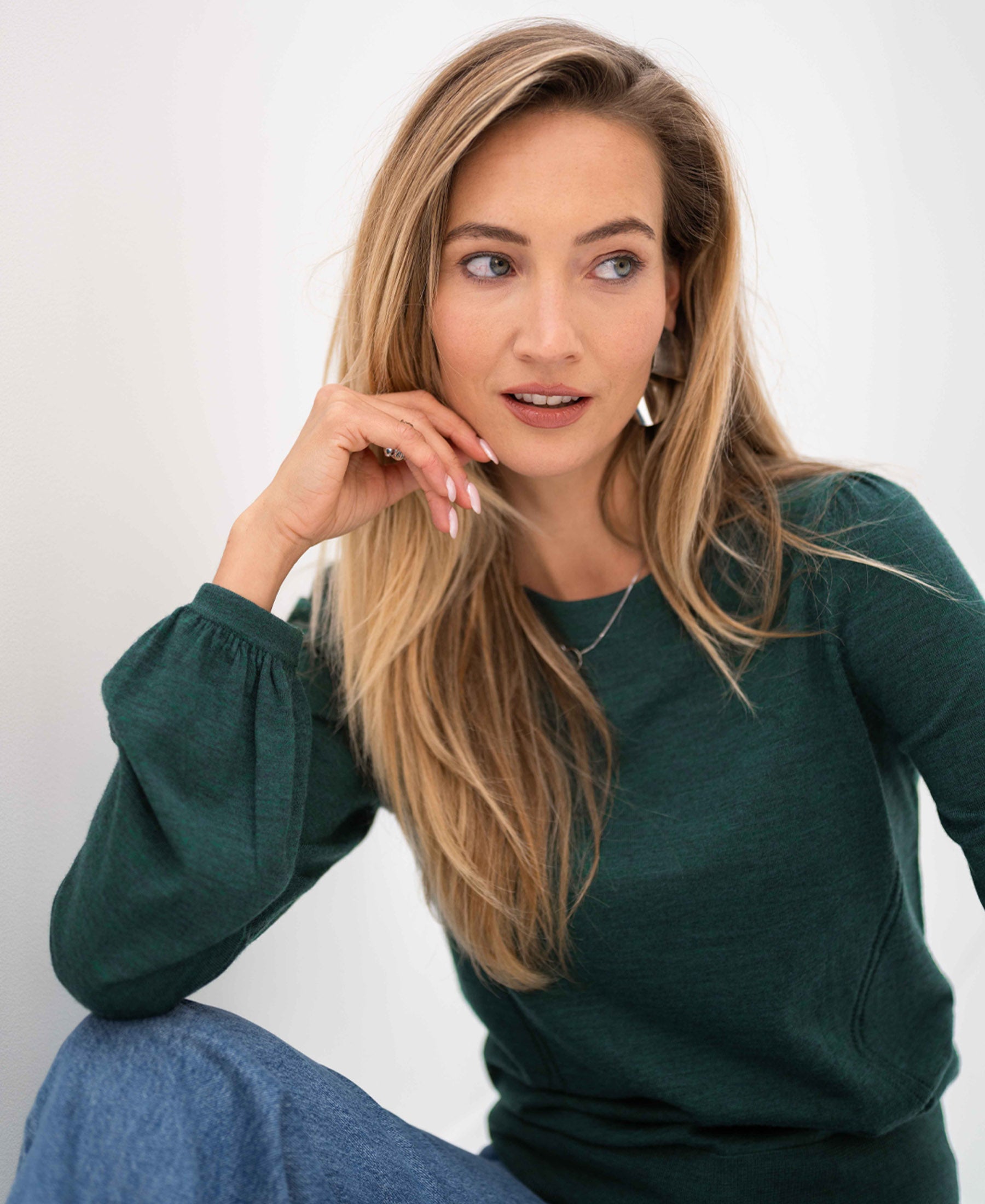 Merino wool sweater LA COEUR Greenish