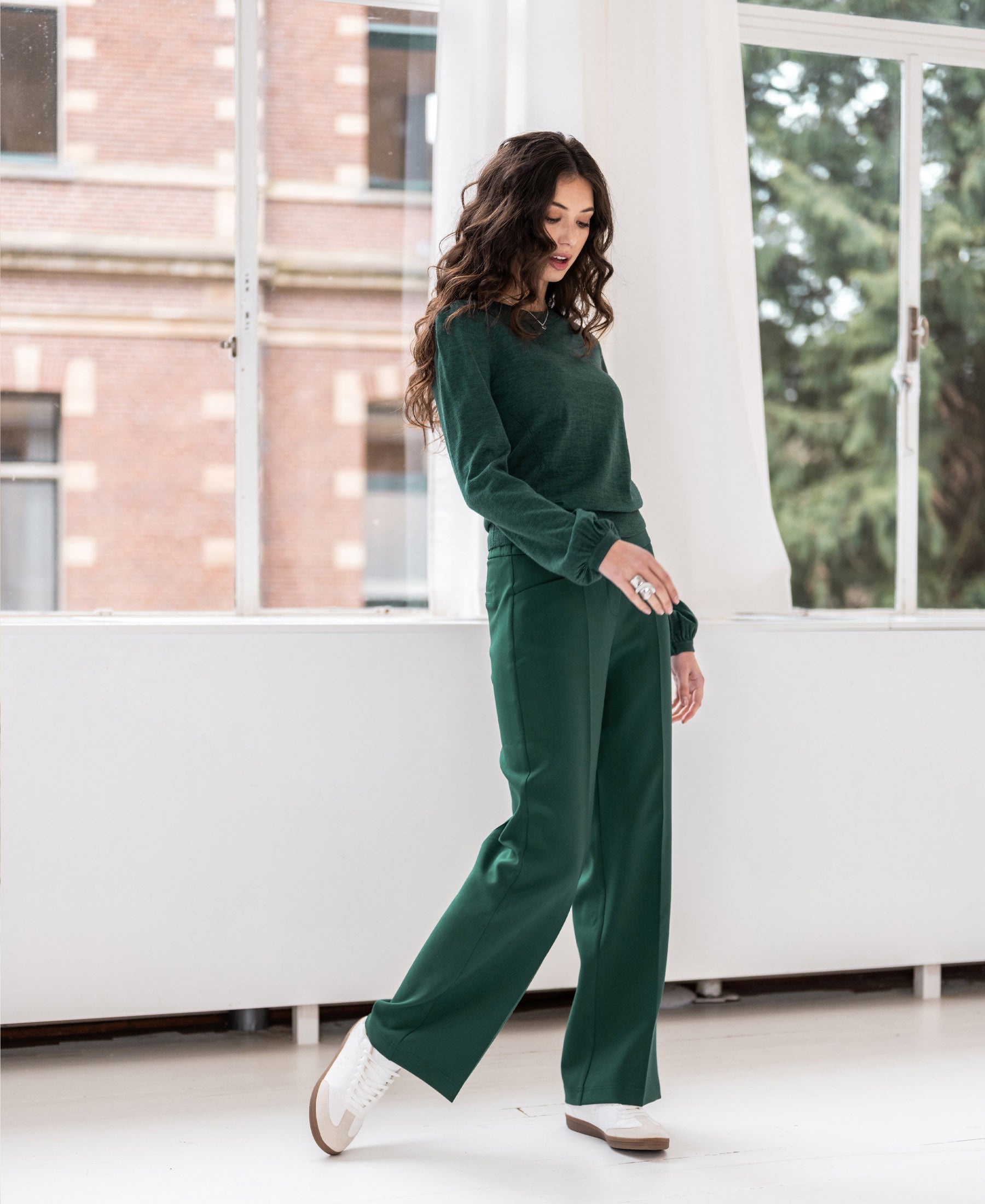 Merino wool sweater LA COEUR Greenish