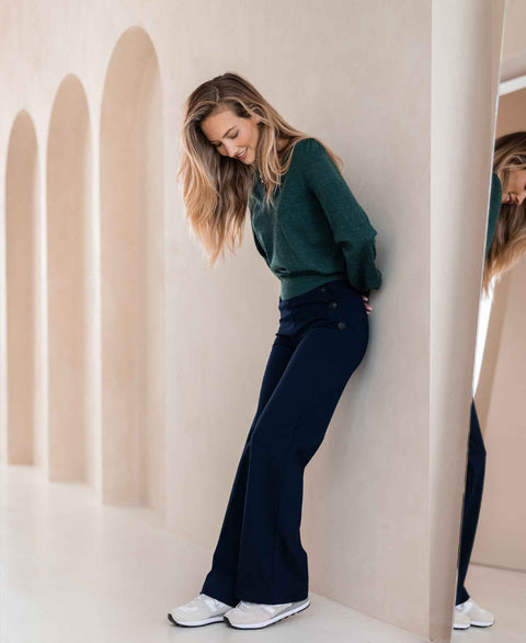Merino V-hals trui LA VICTORIA Greenish