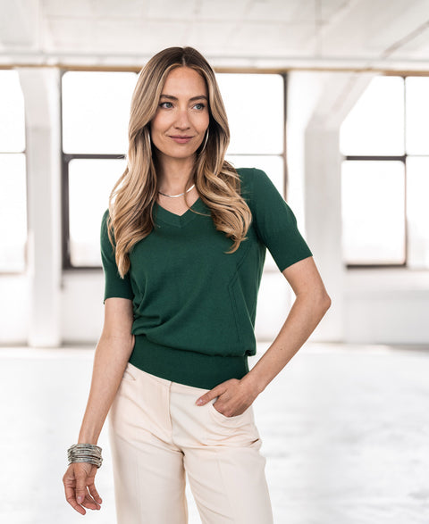 V-hals trui LA KATE Groen