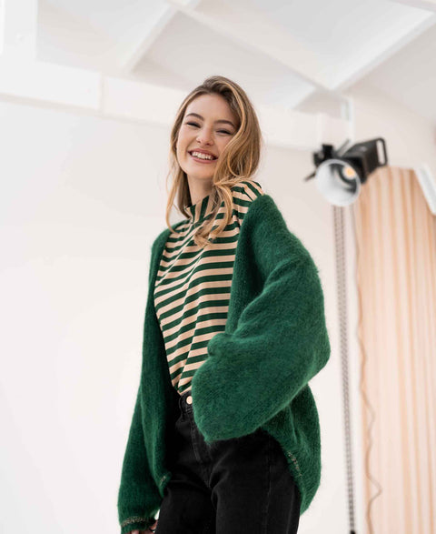 Fluffy vest LA CHERIE Groen